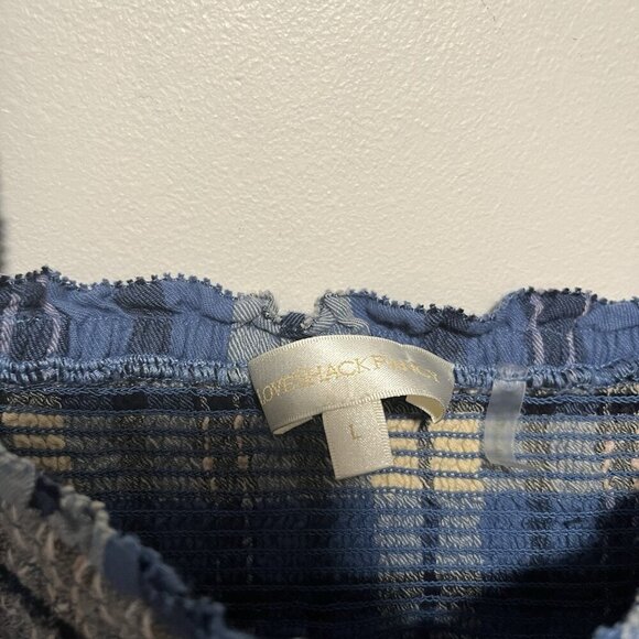 LoveShackFancy Stanley Smocked Plaid Dress in Blue Yellow Denim Skies Size Large - Picture 5 of 12